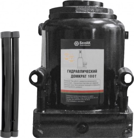 Домкрат бутылочный БелАК 100 тонн 330/510 мм (БАК.00052) [БАК.00052]