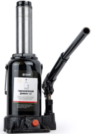 Домкрат бутылочный БелАК 12 тонн TUV 2 клапана, 205/405 мм (БАК.00033) [БАК.00033]
