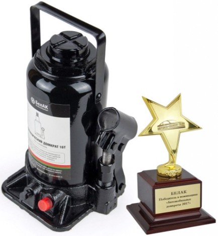 Домкрат бутылочный БелАК 16 тонн TUV 2 клапана, 215/425 мм (БАК.00035) [БАК.00035]