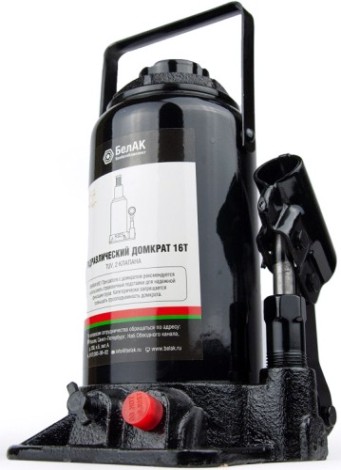 Домкрат бутылочный БелАК 16 тонн TUV 2 клапана, 215/425 мм (БАК.00035) [БАК.00035]