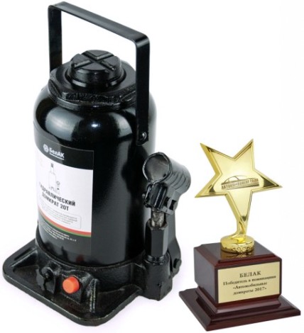 Домкрат бутылочный БелАК 20 тонн TUV 2 клапана, 230/450 мм (БАК.00036) [БАК.00036]