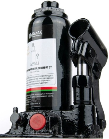 Домкрат бутылочный БелАК 3 тонны TUV 2 клапана, 170/345 мм (БАК.00027) [БАК.00027]