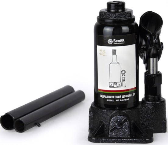 Домкрат бутылочный БелАК 3 тонны в кейсе, 145/285 мм (БАК.10040) [БАК.10040]