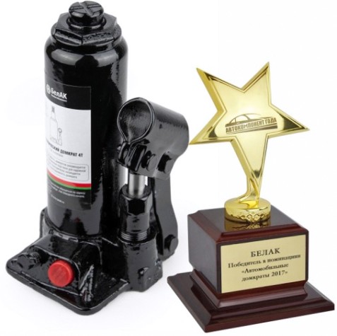 Домкрат бутылочный БелАК 4 тонны TUV 2 клапана, 180/335 мм (БАК.00028) [БАК.00028]