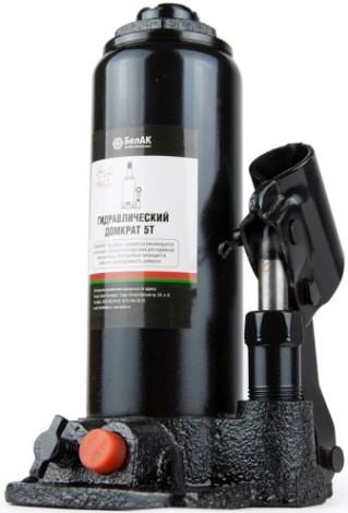 Домкрат бутылочный БелАК 5 тонн TUV 2 клапана, 190/380 мм (БАК.00029) [БАК.00029]