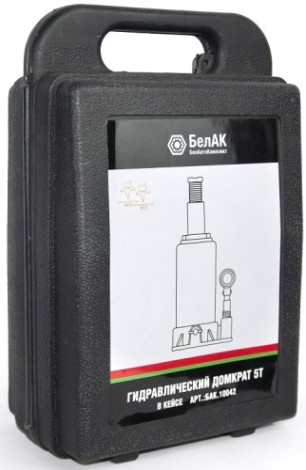 Домкрат бутылочный БелАК 5 тонн в кейсе, 185/365 мм (БАК.10042) [БАК.10042]