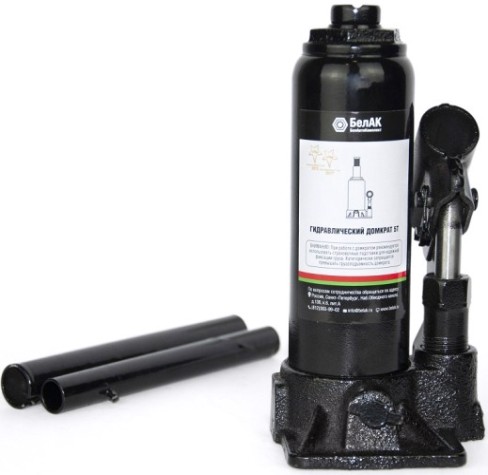 Домкрат бутылочный БелАК 5 тонн в кейсе, 185/365 мм (БАК.10042) [БАК.10042]