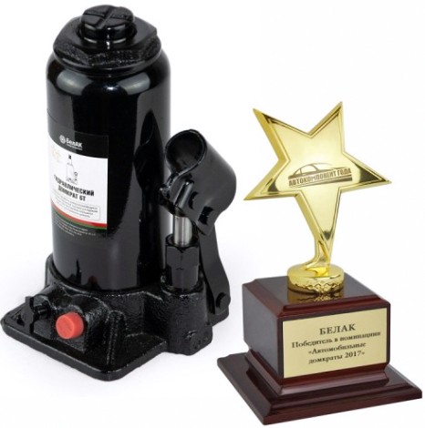 Домкрат бутылочный БелАК 6 тонн TUV 2 клапана, 180/360 мм (БАК.00030) [БАК.00030]