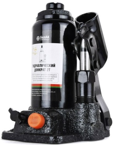 Домкрат бутылочный БелАК 8 тонн TUV 2 клапана, 195/390 мм (БАК.00031) [БАК.00031]