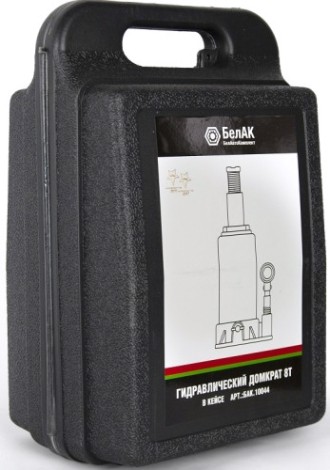 Домкрат бутылочный БелАК 8 тонн в кейсе, 195/385 мм (БАК.10044) [БАК.10044]