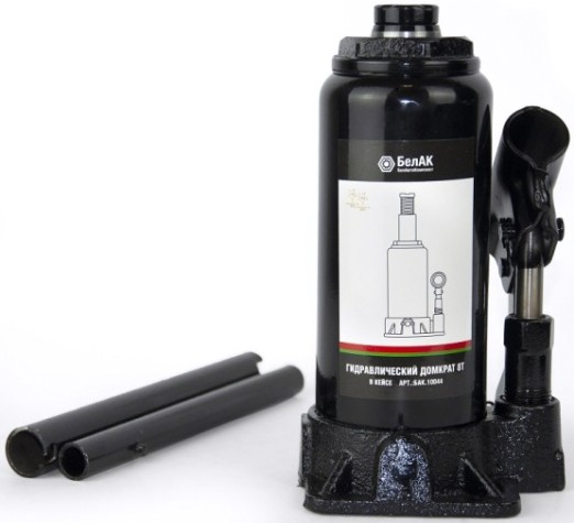 Домкрат бутылочный БелАК 8 тонн в кейсе, 195/385 мм (БАК.10044) [БАК.10044]