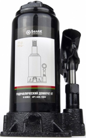 Домкрат бутылочный БелАК 8 тонн в кейсе, 195/385 мм (БАК.10044) [БАК.10044]