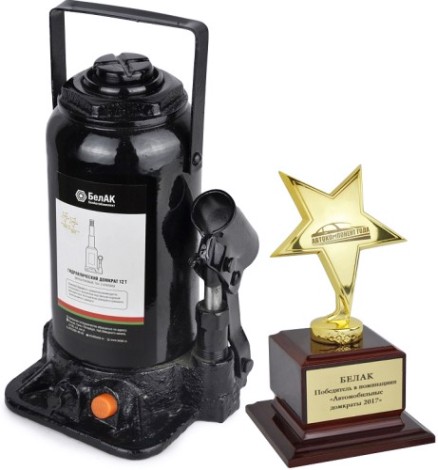 Домкрат бутылочный двухштоковый БелАК 12 тонн 220/460 мм (БАК.20046) [БАК.20046]