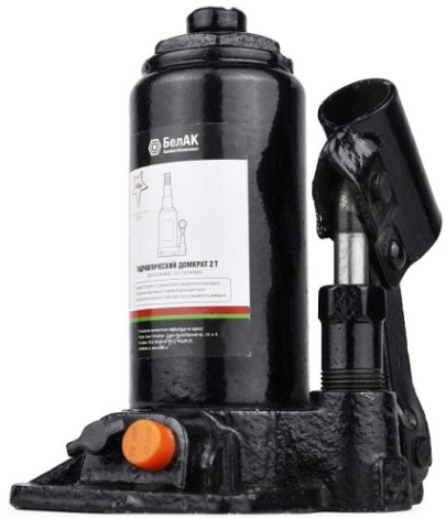 Домкрат бутылочный двухштоковый БелАК 2 тонны 165/400 мм (БАК.20039) [БАК.20039]