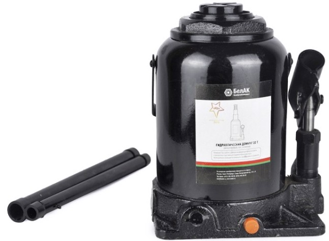 Домкрат бутылочный двухштоковый БелАК 32 тонн 235/415 мм (БАК.20050) [БАК.20050]