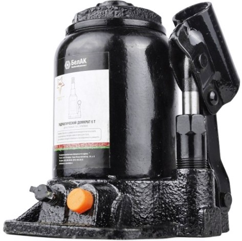 Домкрат бутылочный двухштоковый БелАК 6 тонны 170/390 мм (БАК.20043) [БАК.20043]