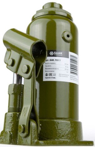 Домкрат гидравлический БелАК ECO 10 тонн 195/385 мм (БАК.70017) [БАК.70017]