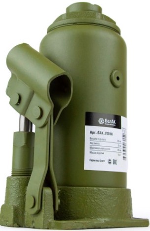 Домкрат гидравлический БелАК ECO 12 тонн 200/380 мм (БАК.70018) [БАК.70018]