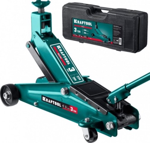 Домкрат подкатной KRAFTOOL SUV с высоким подъемом в кейсе, 190-530мм, 3т [43458-3-K]