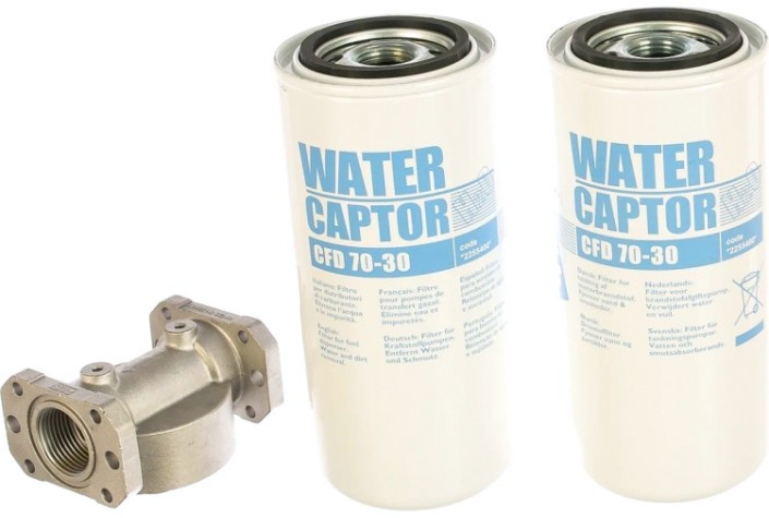 Фильтр водопоглащающий для топлива PIUSI F00611A0A 70 л/м, 30 мкм, 2 картриджа, 1 крепление