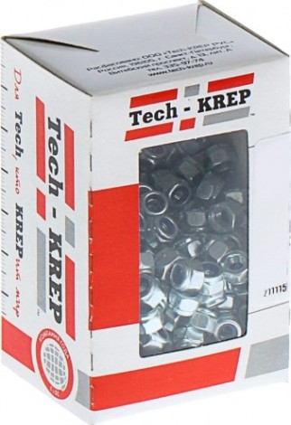 Гайка Tech-KREP М 4 (уп.300 шт.) DIN985 с контрящим кольцом оцинкованная [105251]