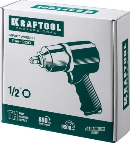 Гайковерт пневматический KRAFTOOL PW-900 ударный 1/2", 880 нм [64210]
