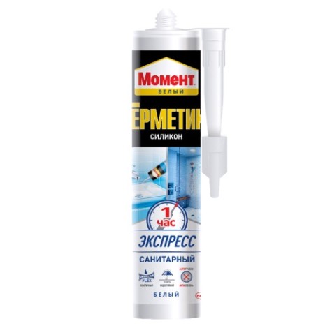 Герметик МОМЕНТ Экспресс санитарный, белый 2256222 [Б0033237]