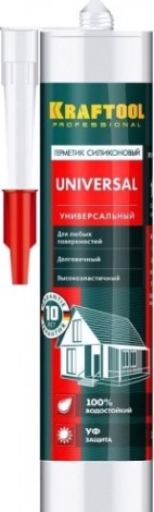 Герметик силиконовый KRAFTOOL 300мл универсальный, прозрачный [41253-2]