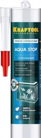 Герметик силиконовый KRAFTOOL KRAFTSeal GX107 "AQUA STOP" 300 мл стекольный, прозрачный [41256-2]