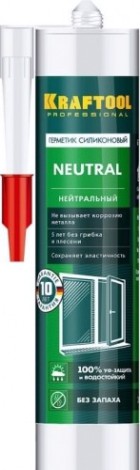 Герметик силиконовый KRAFTOOL Neutral 300 мл нейтральный, белый [41257-0]