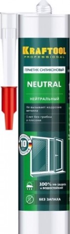 Герметик силиконовый KRAFTOOL Neutral 300 мл нейтральный, прозрачный [41257-2]