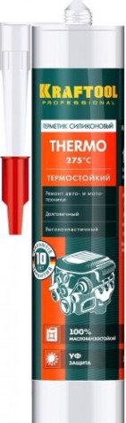 Герметик силиконовый KRAFTOOL THERMO 300 мл термостойкий, красный [41259]