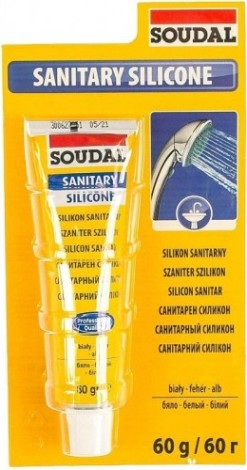 Герметик SOUDAL санитарный, белый (60 гр) 120033 [120033]