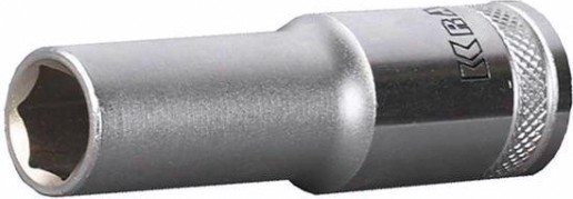 Головка шестигранная с посадкой 1/2" KRAFTOOL "INDUSTRIE QUALITAT" торцевая удлиненная, CR-V, Flank, 19 мм [27807-19_z01]