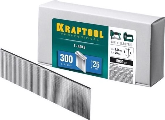 Гвозди KRAFTOOL тип 300 25 мм для нейлера 5000 шт [31785-25]
