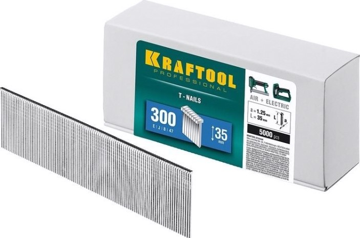 Гвозди KRAFTOOL тип 300 35 мм для нейлера 5000 шт [31785-35]