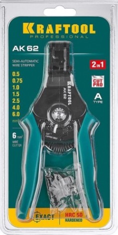 Инструмент для снятия изоляции KRAFTOOL АК-62 полуавтоматический 0.5-6 мм2 [22681]