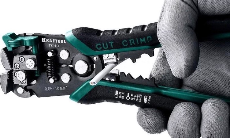 Инструмент для снятия изоляции KRAFTOOL ТК-10 автоматический многофункциональный, 0.05-10 мм2 [22639]
