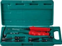 Клепальник KRAFTOOL Combo2-M6 комбинированный в кейсе, резьбовые м3-м6, вытяжные [31180]