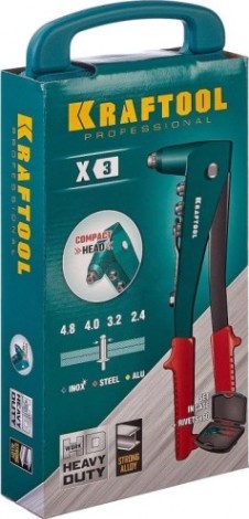 Клепальник KRAFTOOL X-3 x-3 литой корпус, в кейсе [31170-H6_z01]