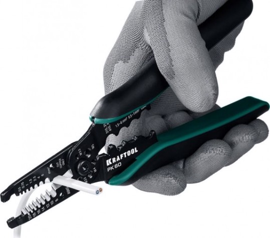 Клещи для снятия изоляции KRAFTOOL PK-60 многофункциональные, 0.5-6 мм2 [22658]