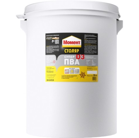 Клей МОМЕНТ Столяр SUPER PVA D3 (ведро 30 кг.) 849220