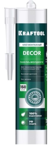 Клей монтажный KRAFTOOL 310мл для молдингов, белый [41349_z01]