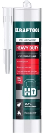 Клей монтажный KRAFTOOL 310мл особопрочный, белый [41348_z01]