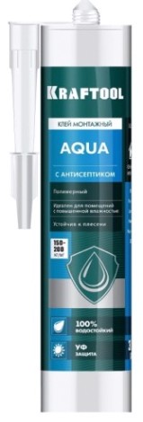 Клей монтажный KRAFTOOL 310мл водостойкий, белый [41345_z01]