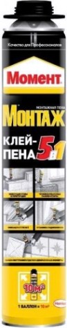 Клей-пена МОМЕНТ Монтаж 5 в 1 профессиональная (0,75 л) 2568327