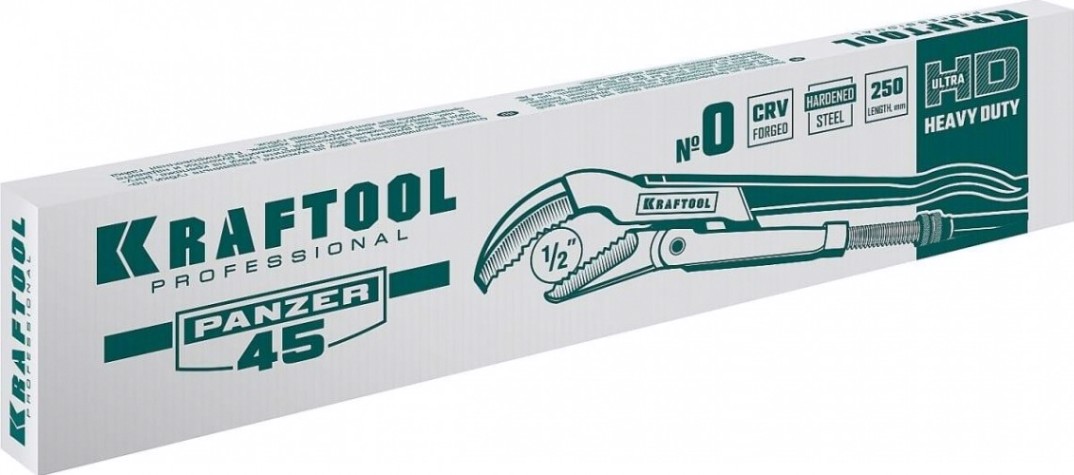 Ключ трубный KRAFTOOL PANZER-45 №0, изогнутые губки [2735-05_z02]