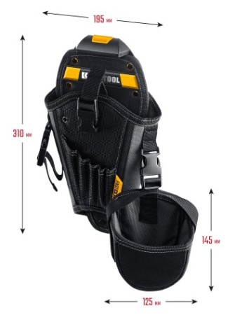 Кобура KRAFTOOL KH-5 с доп.съемным карманом,с креплением FastClip [38769]