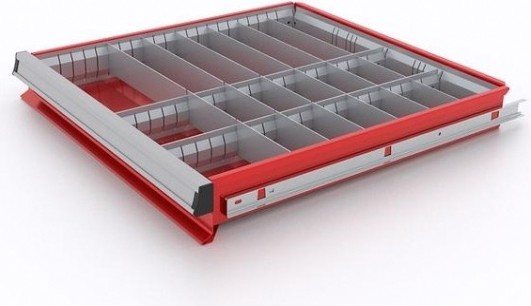 Комплект разделителей ящика тумбы инструментальной FERRUM "PREMIUM" 21 ячейка, (красный) 15.001 [15.001]