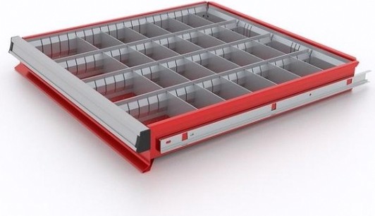 Комплект разделителей ящика тумбы инструментальной FERRUM "PREMIUM" 28 ячеек, (красный) 15.002